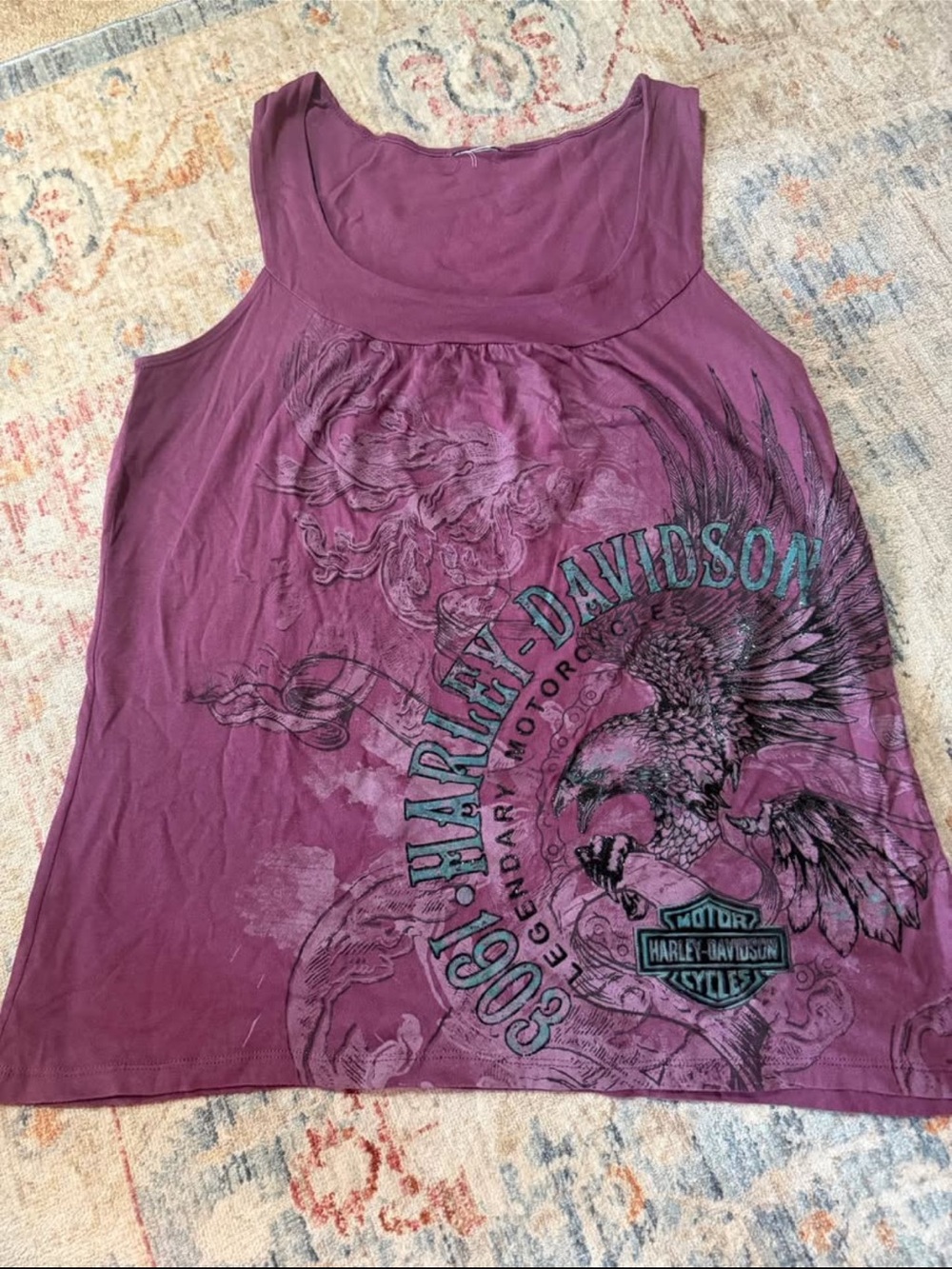 Harley-Davidson Women's Plum Graphic Tank with Eagle Motif